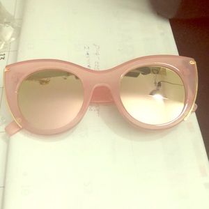Pink and gold mirror cat eye sunglasses